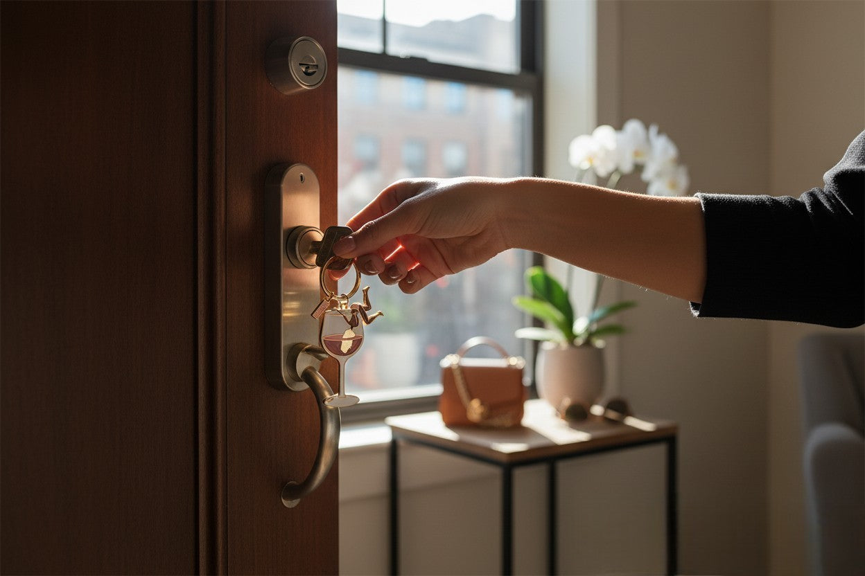 Porte-clés Tipsy en émail doré – accessoire fun et original All the ways to say