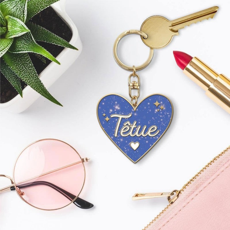 Porte-clés cœur paillettes Têtue – Porte-clés brillant et fun | Joy Cadeaux JOY!