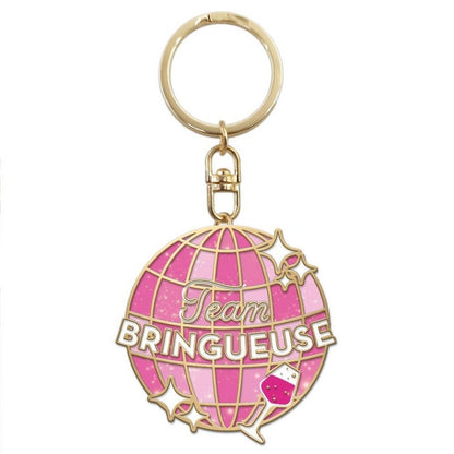 Porte-clés paillettes Team Bringueuse – Accessoire fun rétro | Joy Cadeaux JOY!