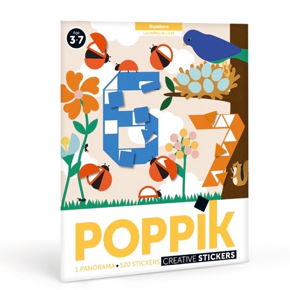 Poster créatif chiffres enfant Poppik – 520 stickers – Apprendre à compter de 1 à 10 (3–7 ans) poppik