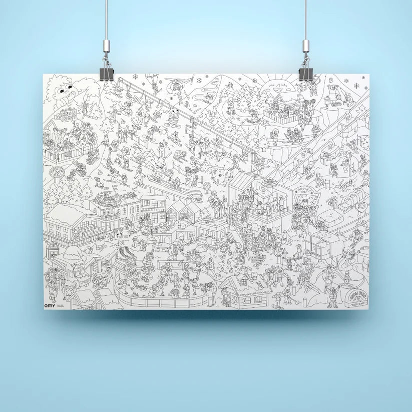 Poster Géant à Colorier OMY – I ❤️ Winter | Coloriage Hiver 70x100 cm omy