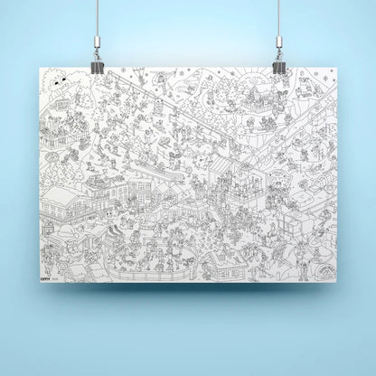 Poster Géant à Colorier OMY – I ❤️ Winter | Coloriage Hiver 70x100 cm omy