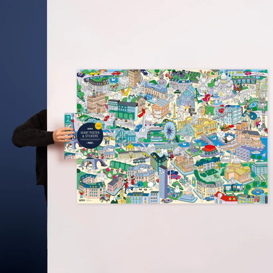 Poster Géant Cherche & Trouve Paris OMY avec 100 Stickers omy