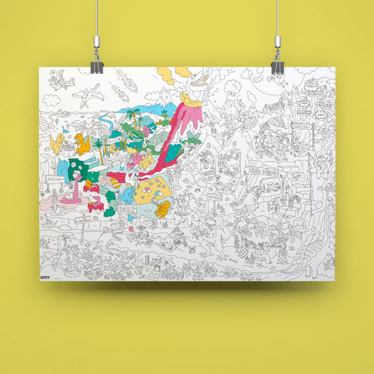 OMY – Poster géant à colorier DINOS – 70 x 100 cm omy