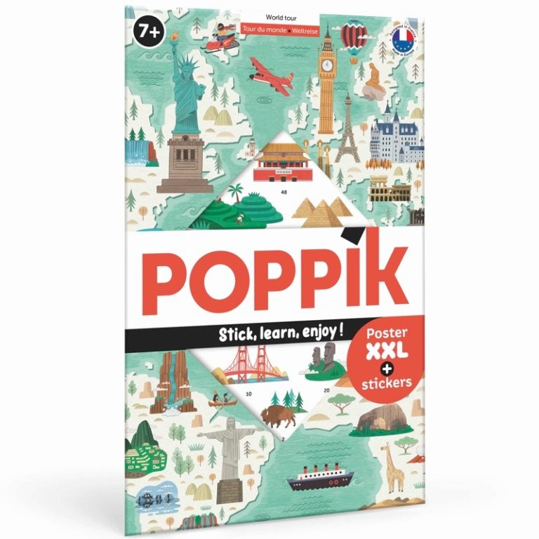 Poster pédagogique monuments du monde enfant – Stickers Poppik poppik