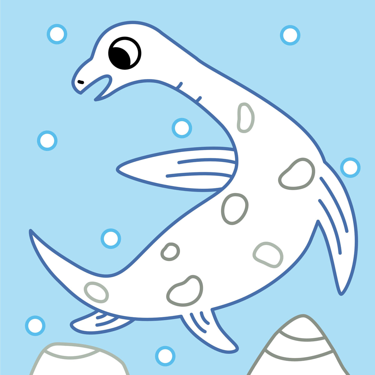 Scène simple avec dinosaures adaptée aux premiers coloriages enfant