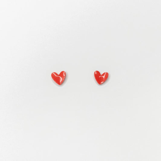 Boucles d’oreilles en porcelaine Cœur – Puces peintes à la main en acier inoxydable | La Petite Épicerie LA PETITE EPICERIE