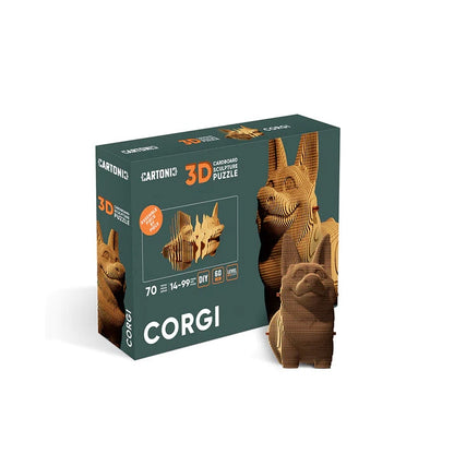 Puzzle 3D Corgi – Sculpture en Carton Recyclé CARTONIC Cartonic