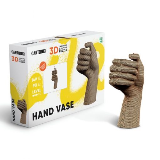Puzzle 3D Vase Main – Sculpture en Carton Recyclé CARTONIC Cartonic
