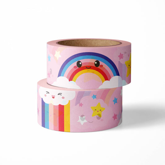 Washi Tape Arc-en-Ciel Nuage – Ruban Adhésif Kawaii Bullet Journal Studio Inktvis B.V.