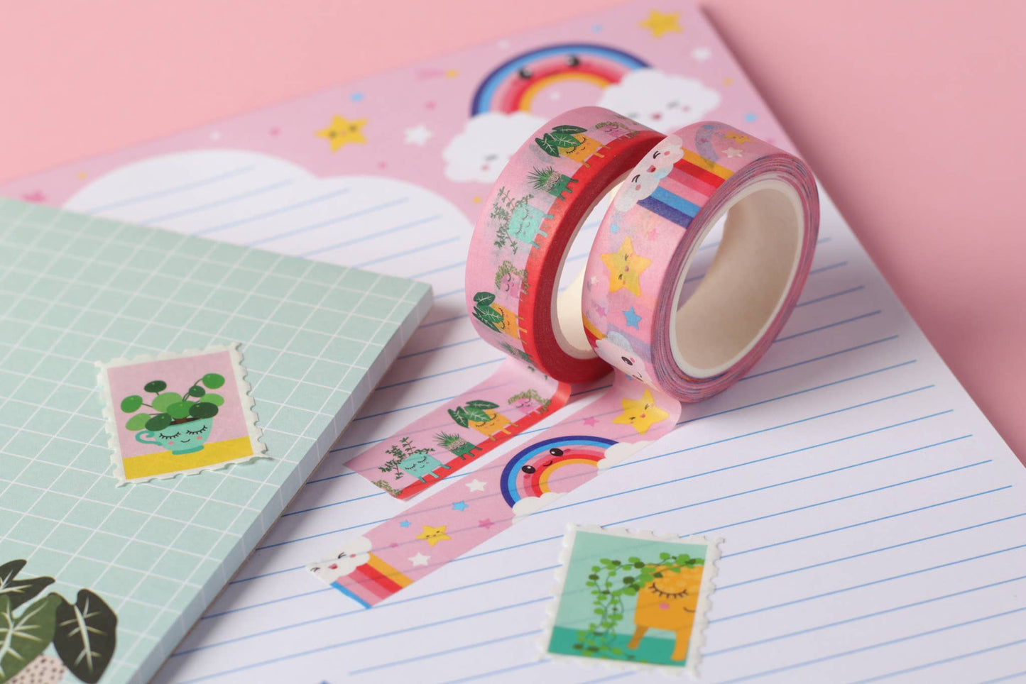Washi Tape Arc-en-Ciel Nuage – Ruban Adhésif Kawaii Bullet Journal Studio Inktvis B.V.