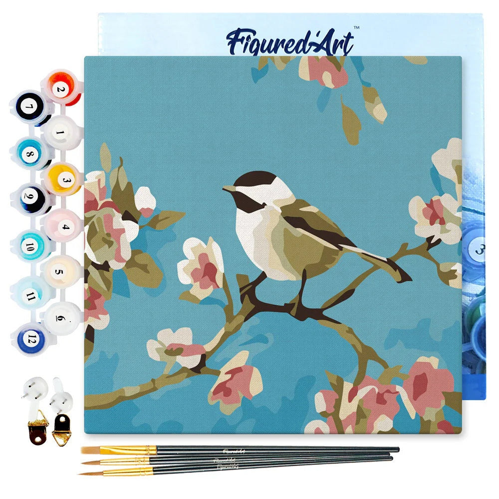 Mini Peinture par Numéros avec cadre Oiseau Figured'art