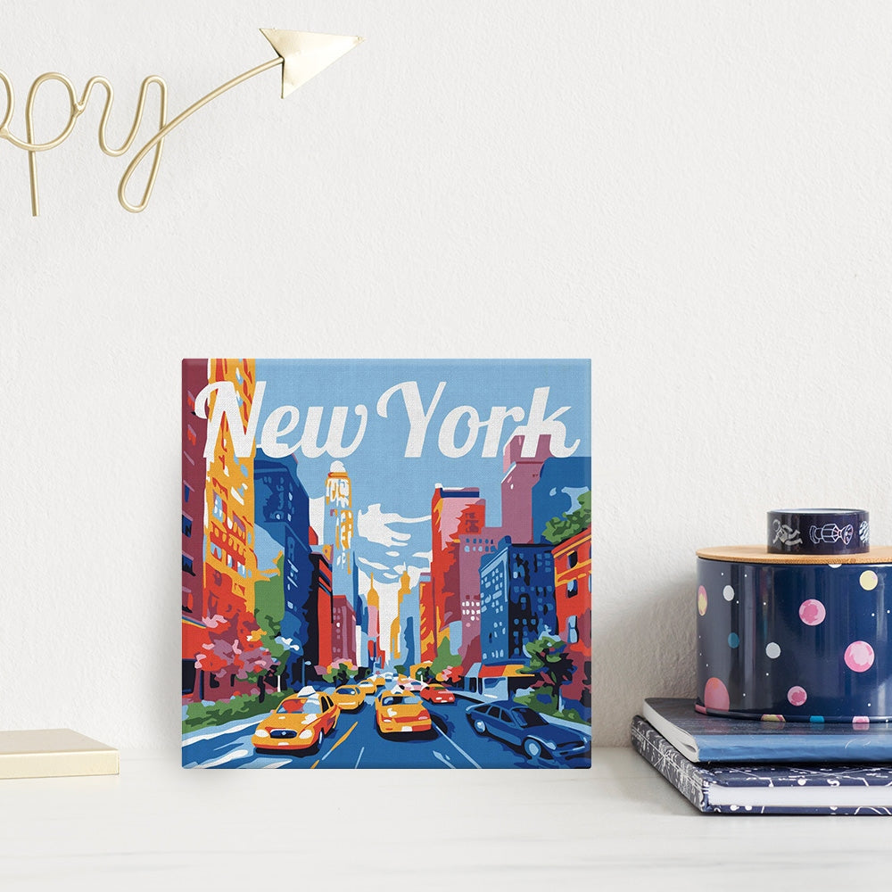 Mini Peinture par Numéros - Kit DIY 20x20cm avec cadre New York