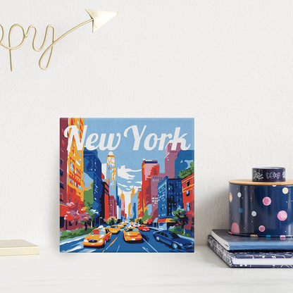 Mini Paint by Numbers - DIY Kit 20x20cm with frame New York