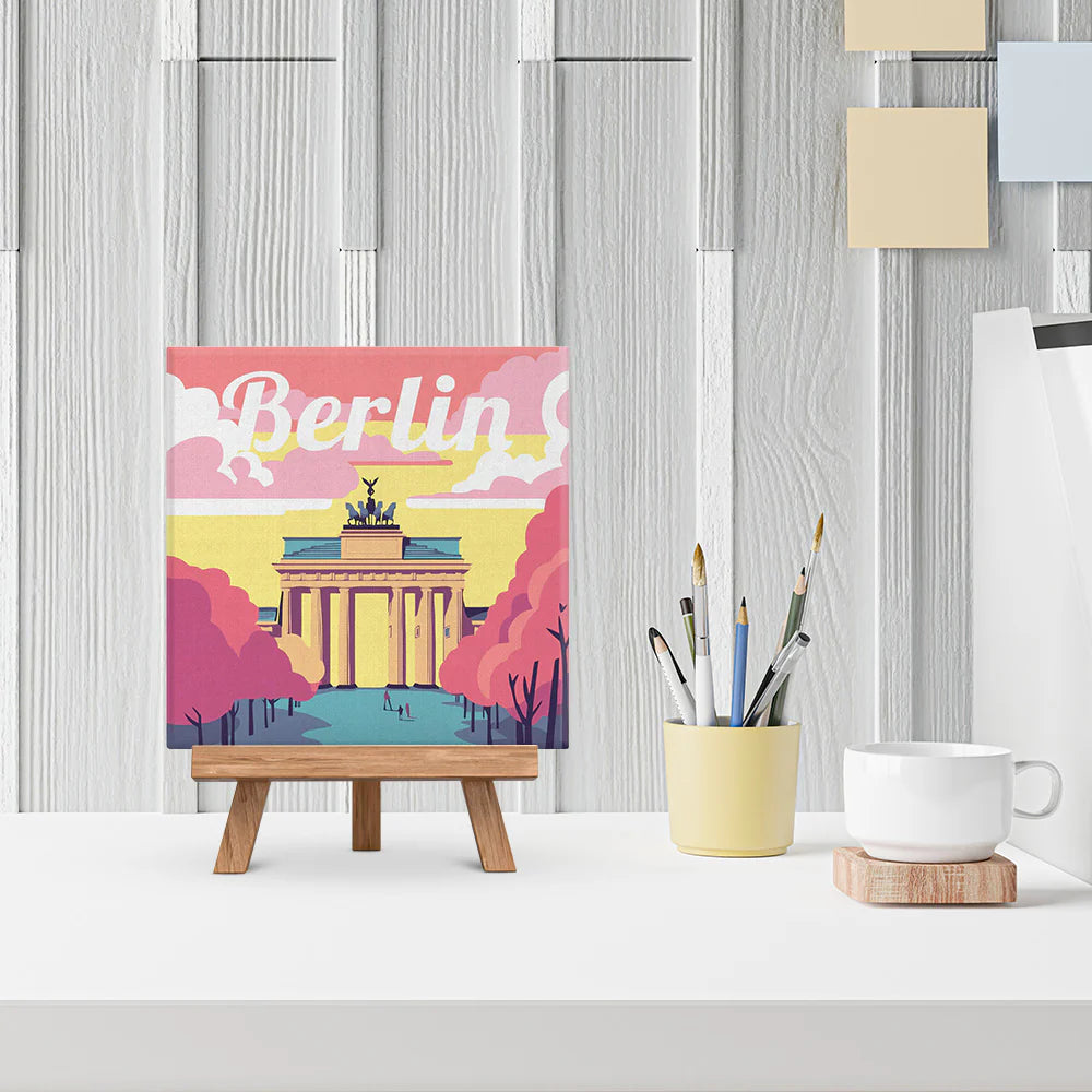 Mini Peinture par Numéros 20x20cm avec cadre Berlin Figured'art