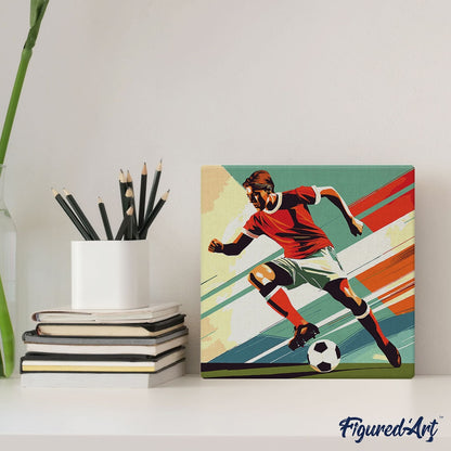Mini Paint by Numbers 20x20cm with Frame Sports Poster Football