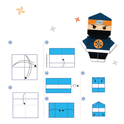 Sabre ninja en origami à réaliser en suivant le modèle pas à pas