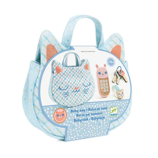 Sac Bébé Chat Djeco – Jeu d'Imitation avec Téléphone, Clés & Montre Djeco
