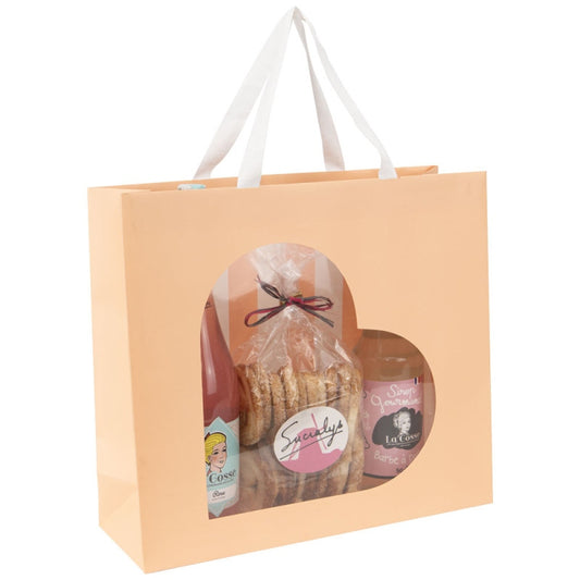 Sac cadeau carton avec fenêtre cœur – Box cadeau | Joy Cadeaux 36x12x32cm JOY!