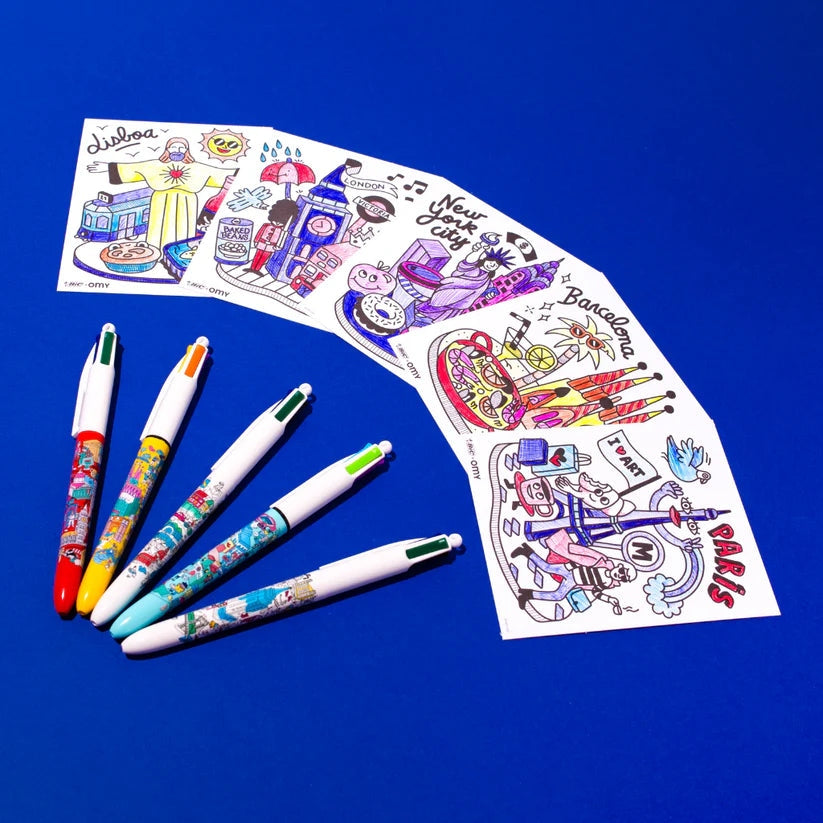 BIC x OMY - COFFRET 5 STYLOS CITIES omy