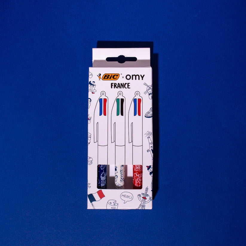 BIC x OMY - COFFRET 3 STYLOS FRANCE omy