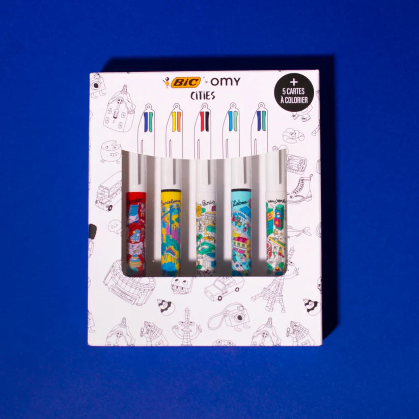 BIC x OMY - COFFRET 5 STYLOS CITIES omy