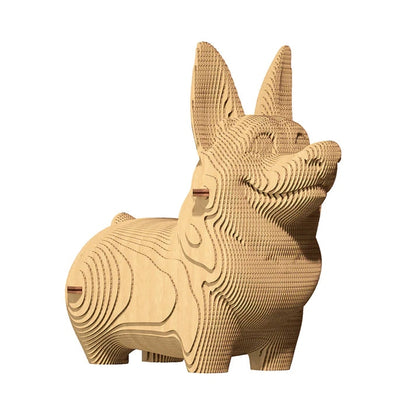 Puzzle 3D Corgi – Sculpture en Carton Recyclé CARTONIC Cartonic