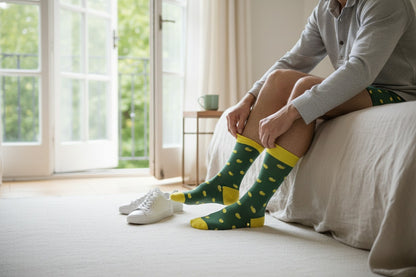 Chaussettes & Boxer Easy Peasy Citron – Coton Bio – Cadeau Homme Original Ton sur Ton