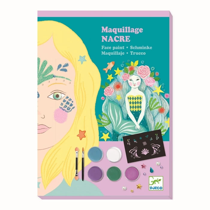 Set de maquillage enfant Nacre avec modèles papillon, fée et sirène