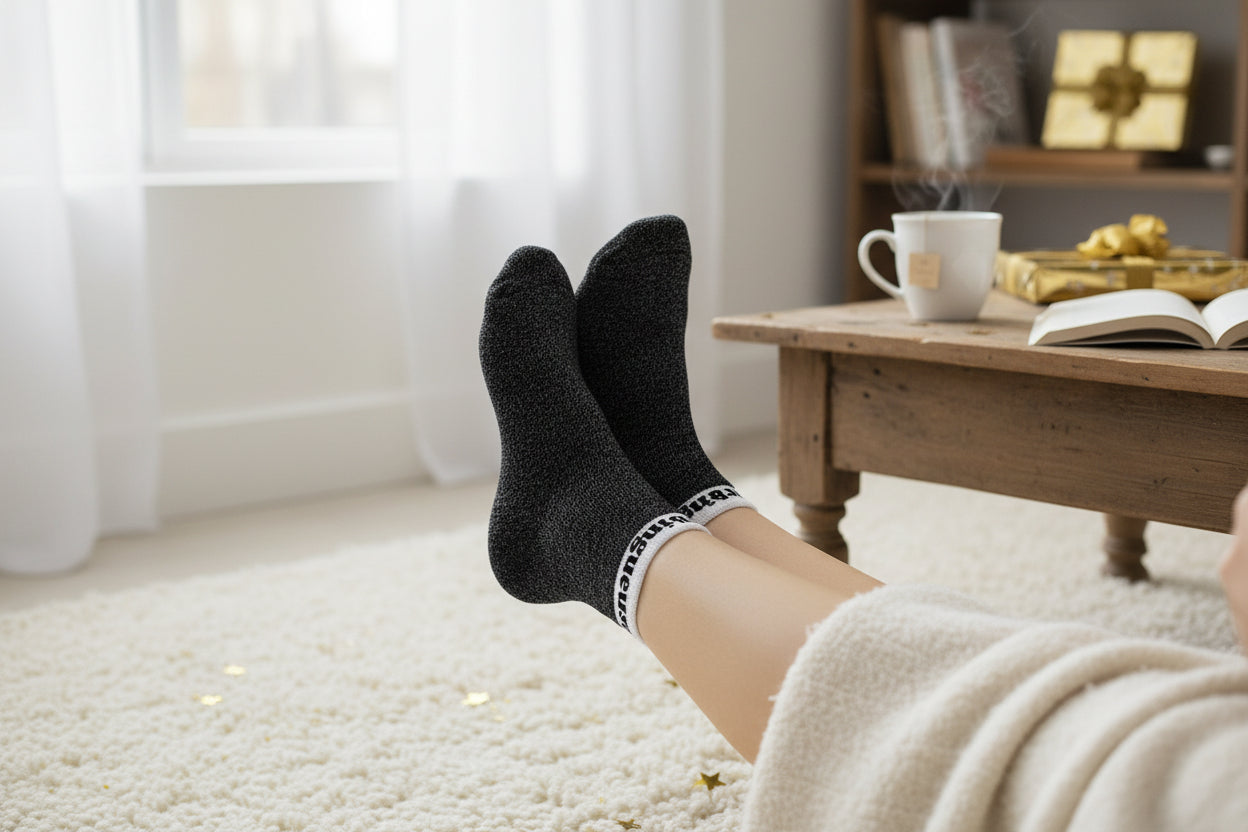 Socquettes pailletées colorées Bringueuse portées, chaussettes fantaisie femme