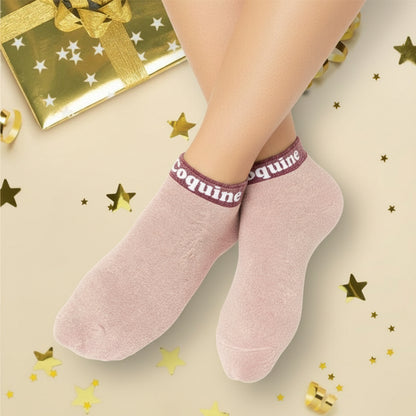 Socquettes pailletées colorées Coquine portées, chaussettes fantaisie femme