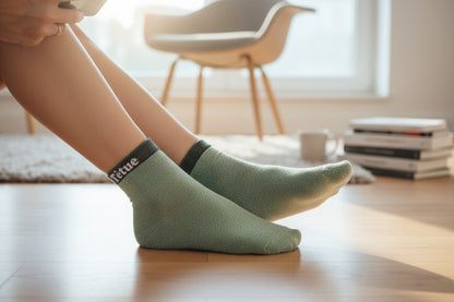 Socquettes pailletées colorées Têtue portées, chaussettes fantaisie femme