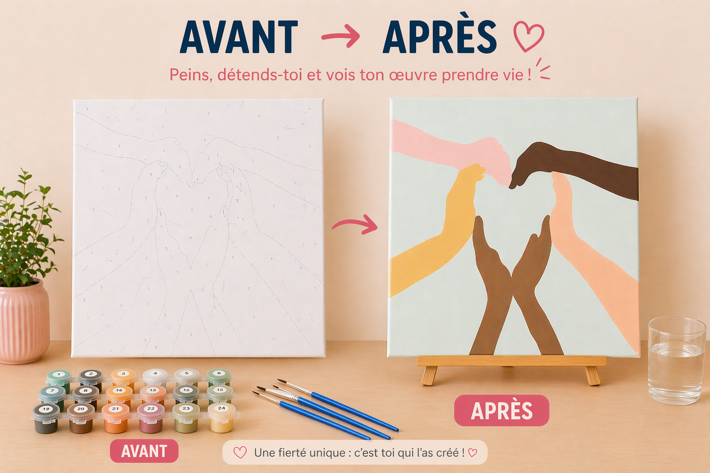 Kit Anniversaire Peinture par Numéros Enfants & Ados – Activité Créative + Cadeau Invité (6 à 12 kits) JOY!