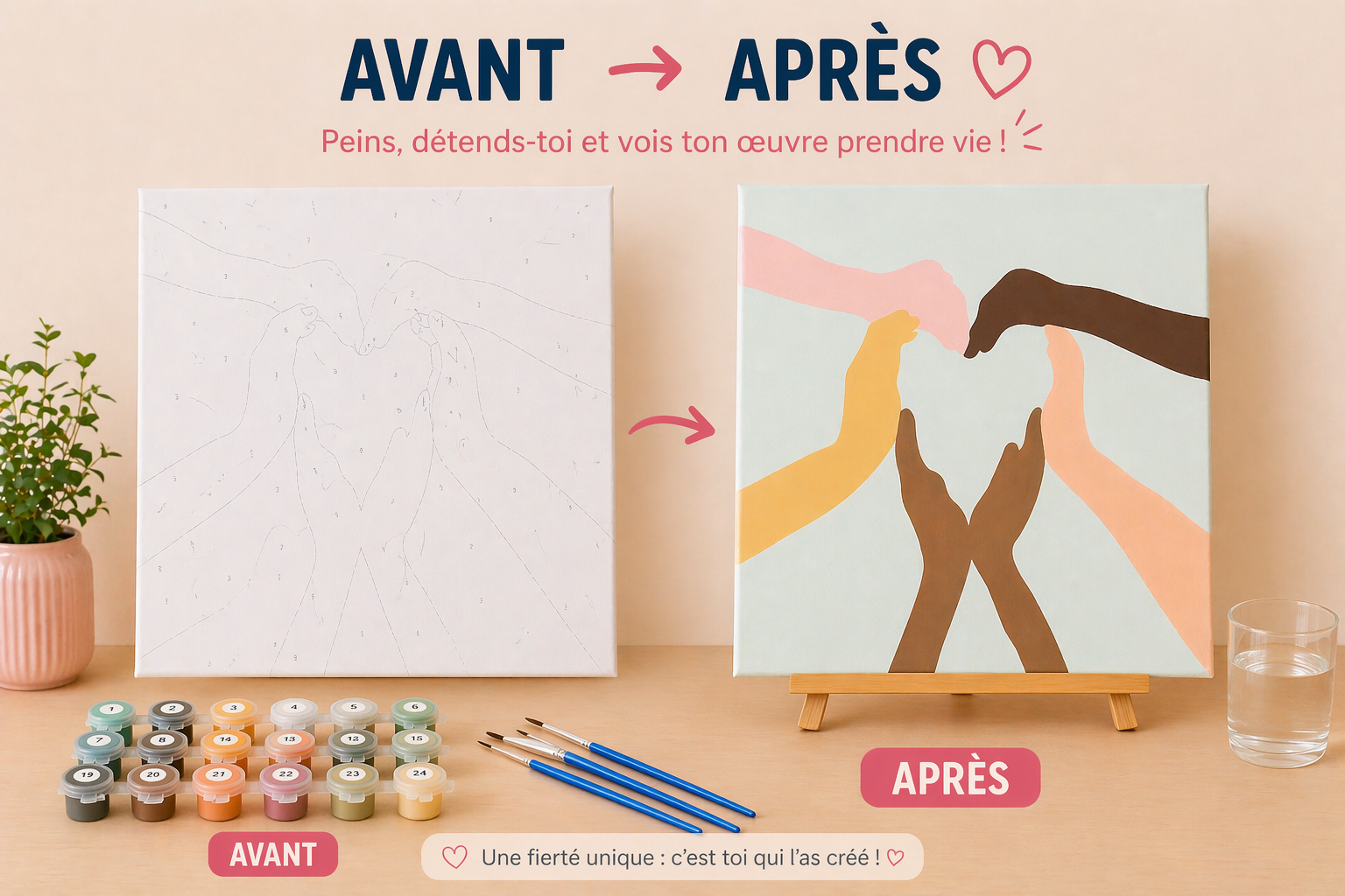 Kit Anniversaire Peinture par Numéros Enfants & Ados – Activité Créative + Cadeau Invité (6 à 12 kits) JOY!