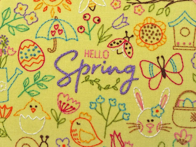 Kit de bricolage artisanal de broderie Hello Spring Oh Sew Bootiful