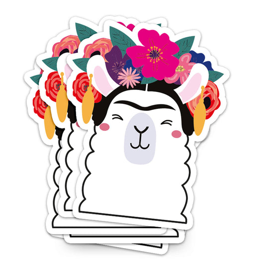 Sticker Lama Frida Kahlo – Autocollant Vinyle Kawaii & Artistique Studio Inktvis B.V.