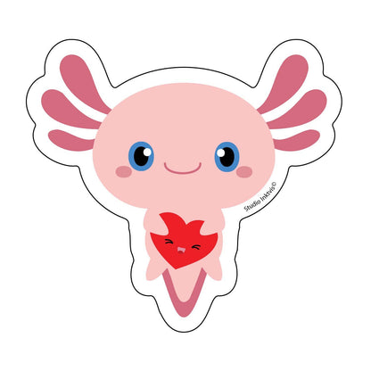 Sticker Axolotl Kawaii – Autocollant Vinyle Cute Résistant Studio Inktvis B.V.