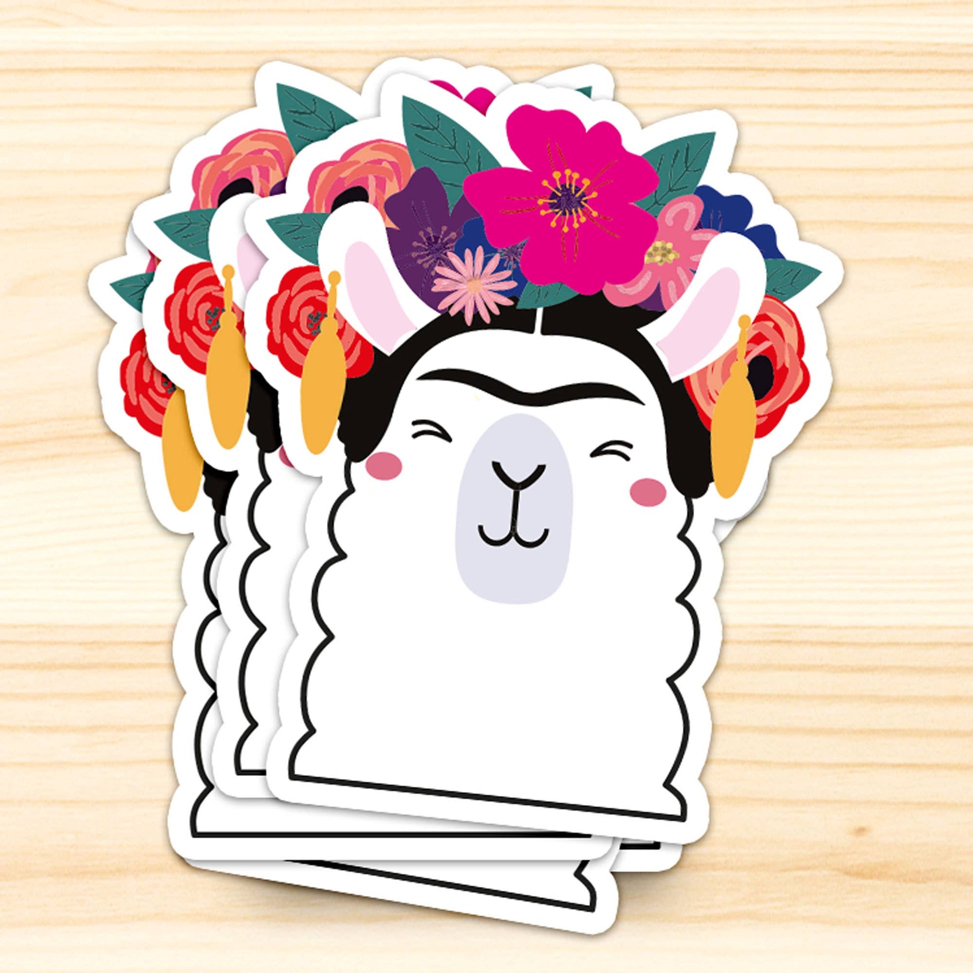 Sticker Lama Frida Kahlo – Autocollant Vinyle Kawaii & Artistique Studio Inktvis B.V.