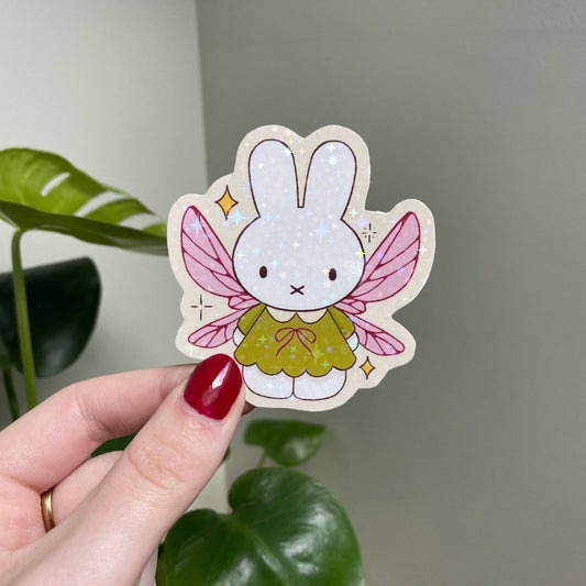 Sticker Bunny Fairy Holographique – Autocollant Scrapbooking Kawaii Féérique | Joy Cadeaux Liviaa.studio