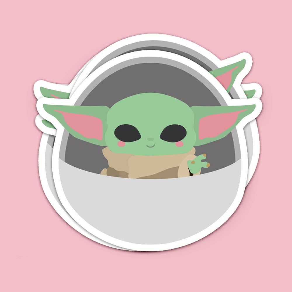 Sticker Baby Yoda Grogu Star Wars – Autocollant Kawaii Mandalorian Studio Inktvis B.V.