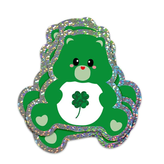Sticker Pailleté Care Bear Bonne Chance – Autocollant Kawaii Glitter Studio Inktvis B.V.