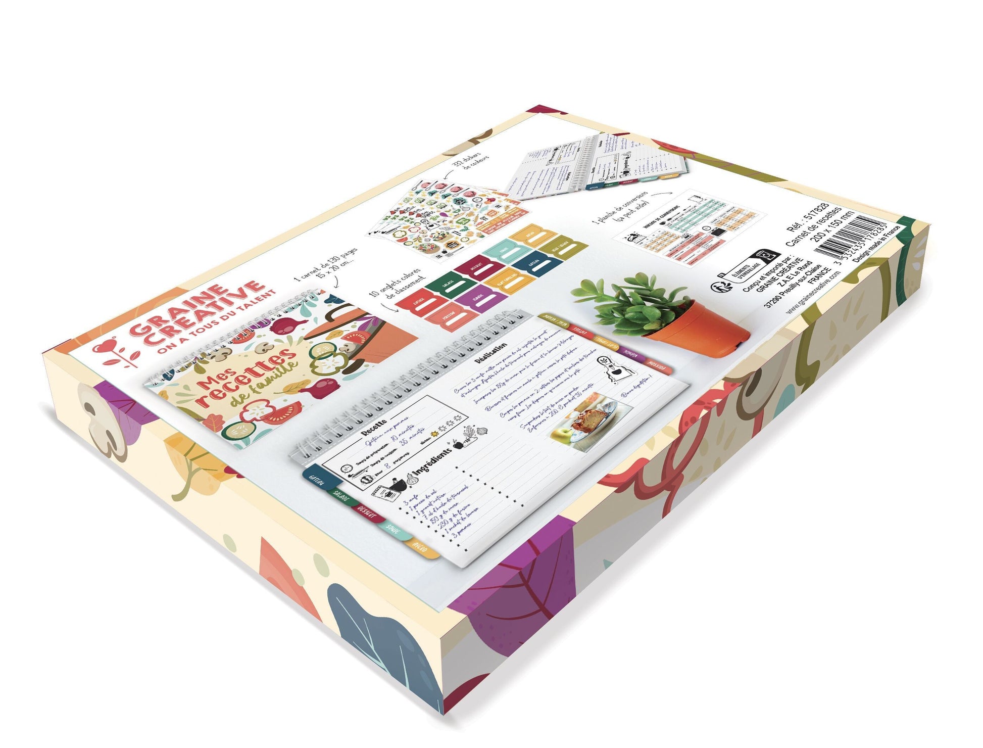 Kit Carnet Mes Recettes de Famille – Carnet Créatif Cuisine GRAINE CREATIVE