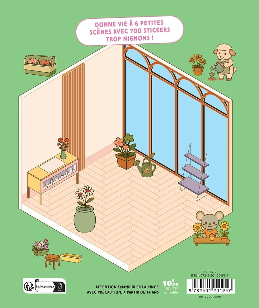 Cozy Stickers Repositionnables – Mon Petit Fleuriste | 700 stickers créatifs & 6 scènes florales Editions Marabout