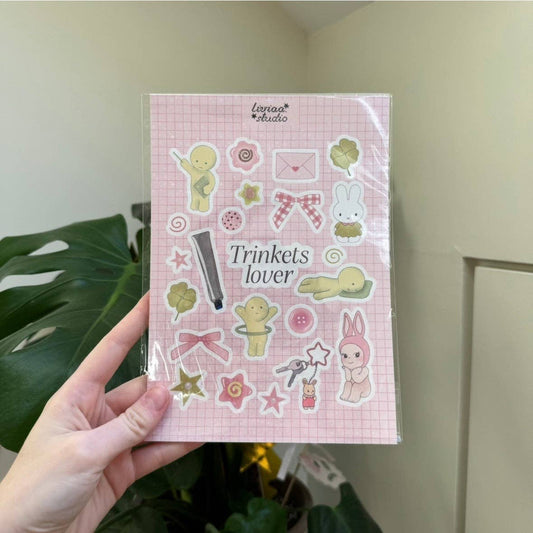 Planche de Stickers Trinkets Lover A5 – Stickers Kawaii Holographiques Scrapbooking Liviaa.studio