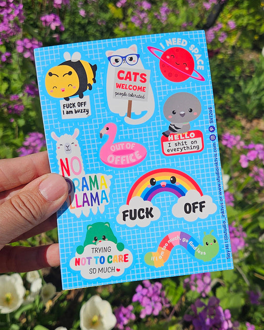 Planche de Stickers Chat-Llama “No Drama” – Stickers Fun & Impertinents Studio Inktvis B.V.