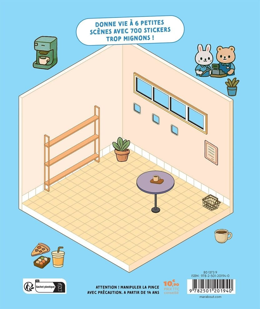 Cozy Stickers – Mon Petit Konbini | 700 stickers repositionnables & 6 scènes épicerie Editions Marabout