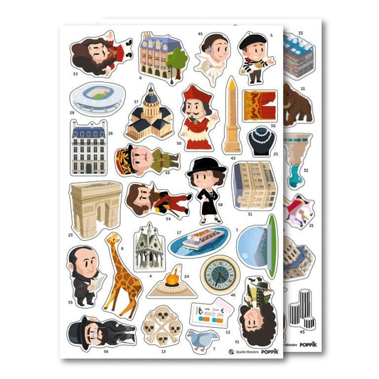 Poster Poppik “Paris” (Quelle Histoire) + 53 stickers repositionnables – Dès 7 ans poppik