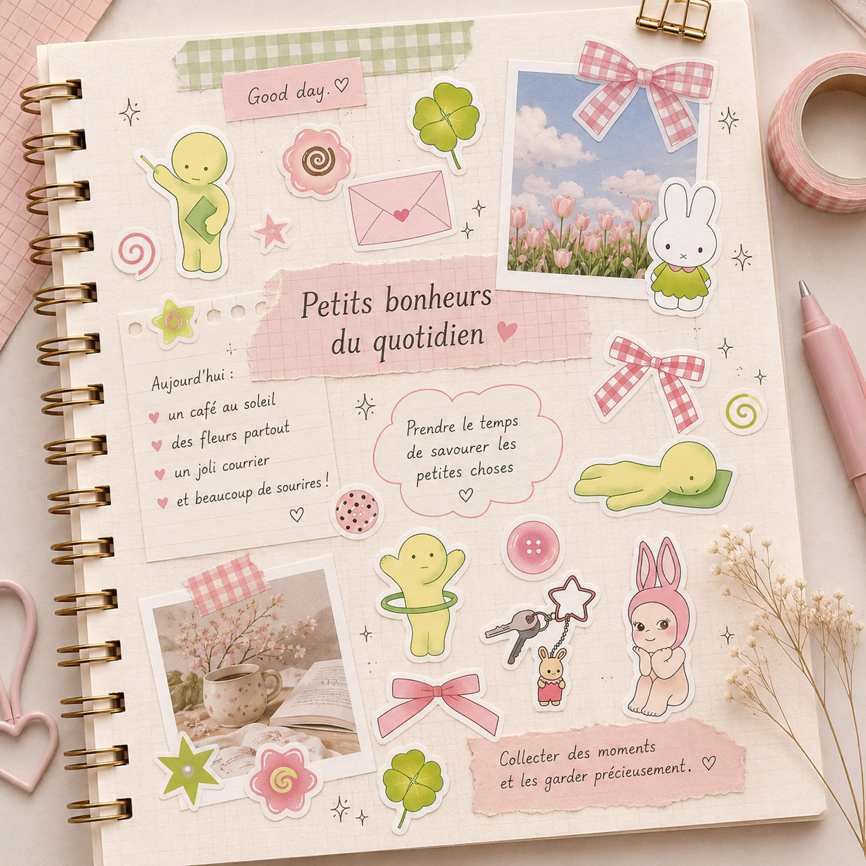 Planche de Stickers Trinkets Lover A5 – Stickers Kawaii Holographiques Scrapbooking Liviaa.studio