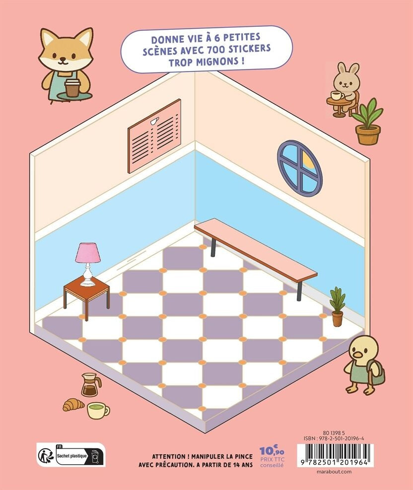 Cozy Stickers – Mon Petit Coffee Shop | 700 stickers repositionnables & 6 scènes café Editions Marabout