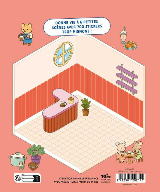 Stickers repositionnables thème restaurant avec plats et décoration